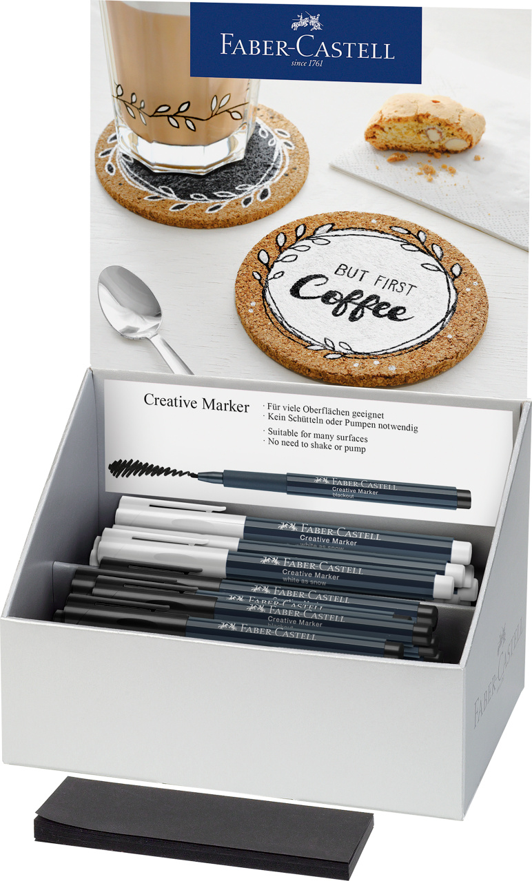 Toate produsele, DISPLAY 50 BUC MARKER CREATIV ALB&NEGRU FABER-CASTELL - vectordirect.ro