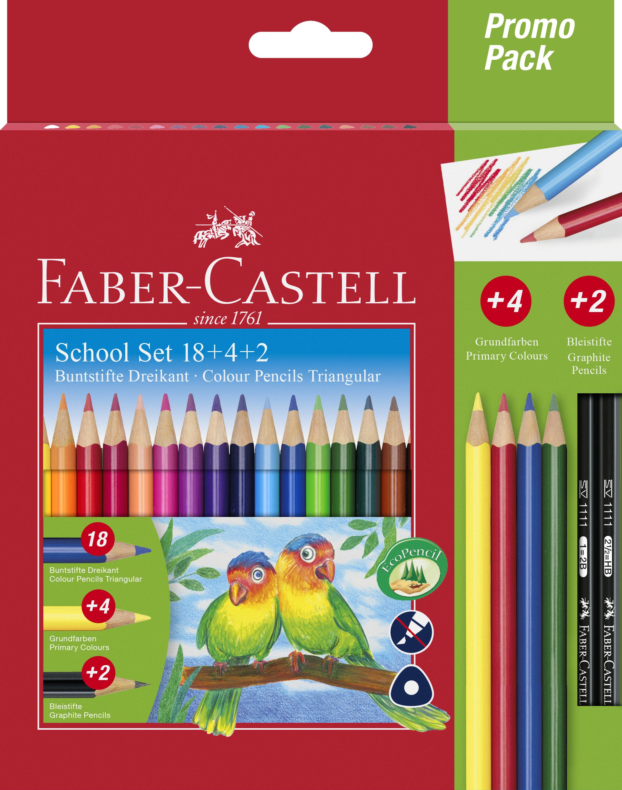 Toate produsele, CREIOANE COLORATE TRIUNGHIULARE 18+4+2 PROMO FABER-CASTELL - vectordirect.ro
