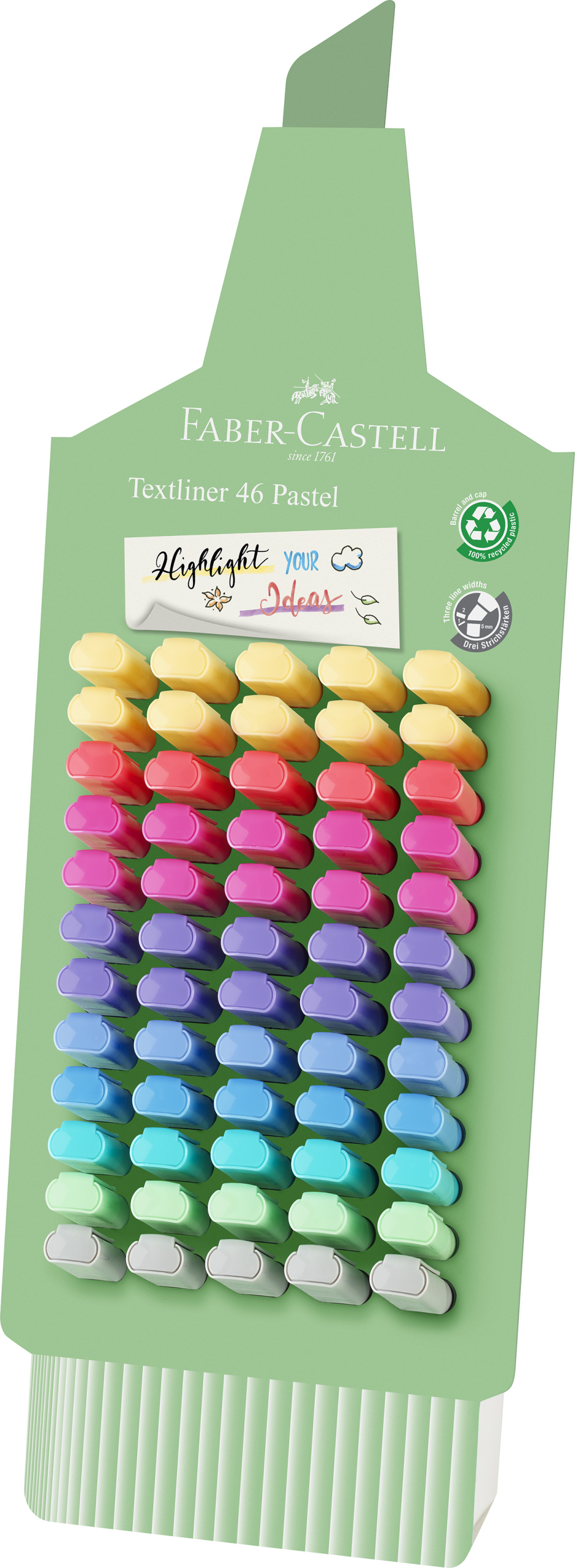 Instrumente de scris, DISPLAY 60 BUC TEXTMARKER PASTEL 1546 FABER-CASTELL - vectordirect.ro