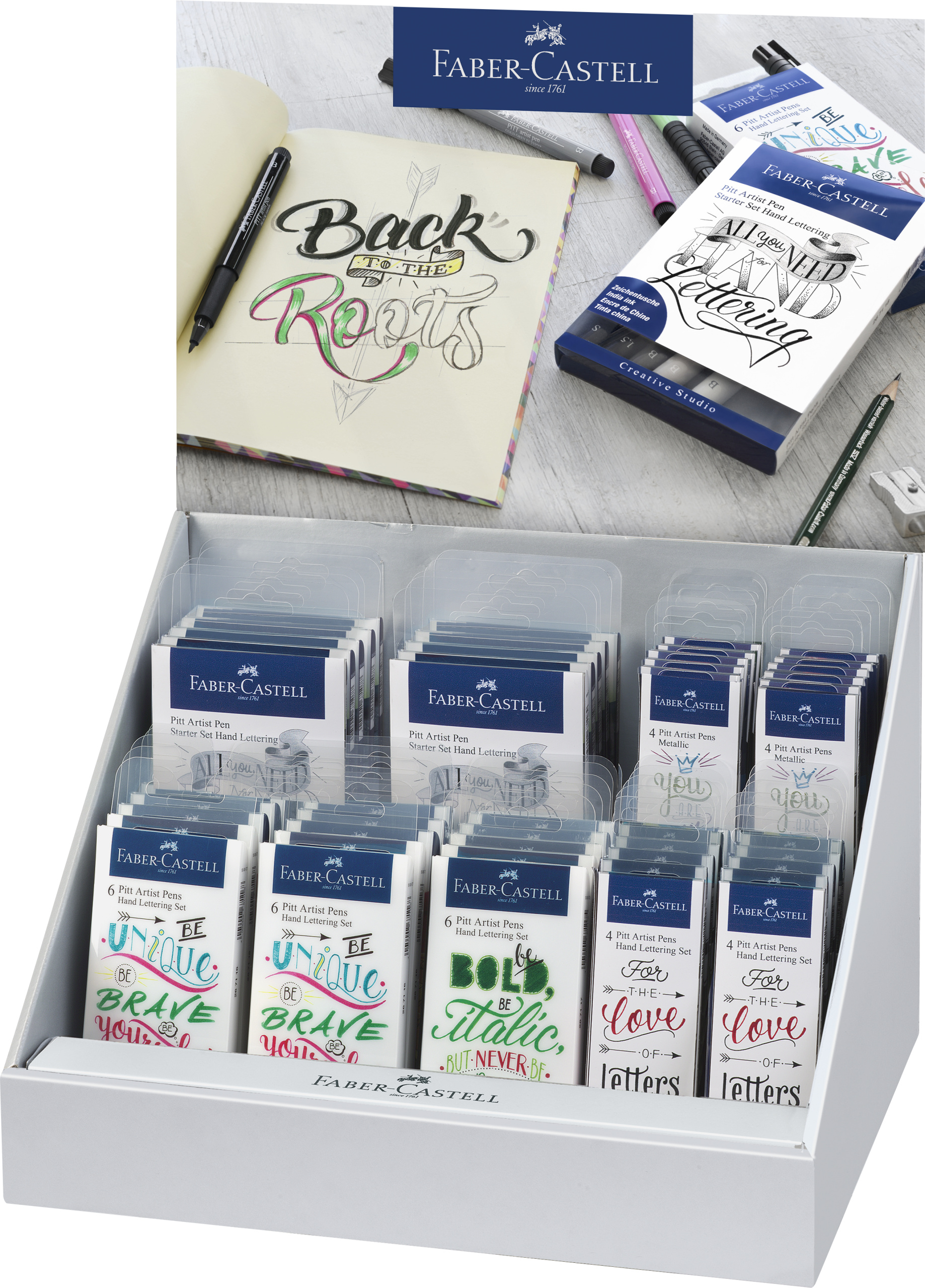 Penare, DISPLAY PITT ARTIST PEN CALIGRAFIC FABER-CASTELL - vectordirect.ro