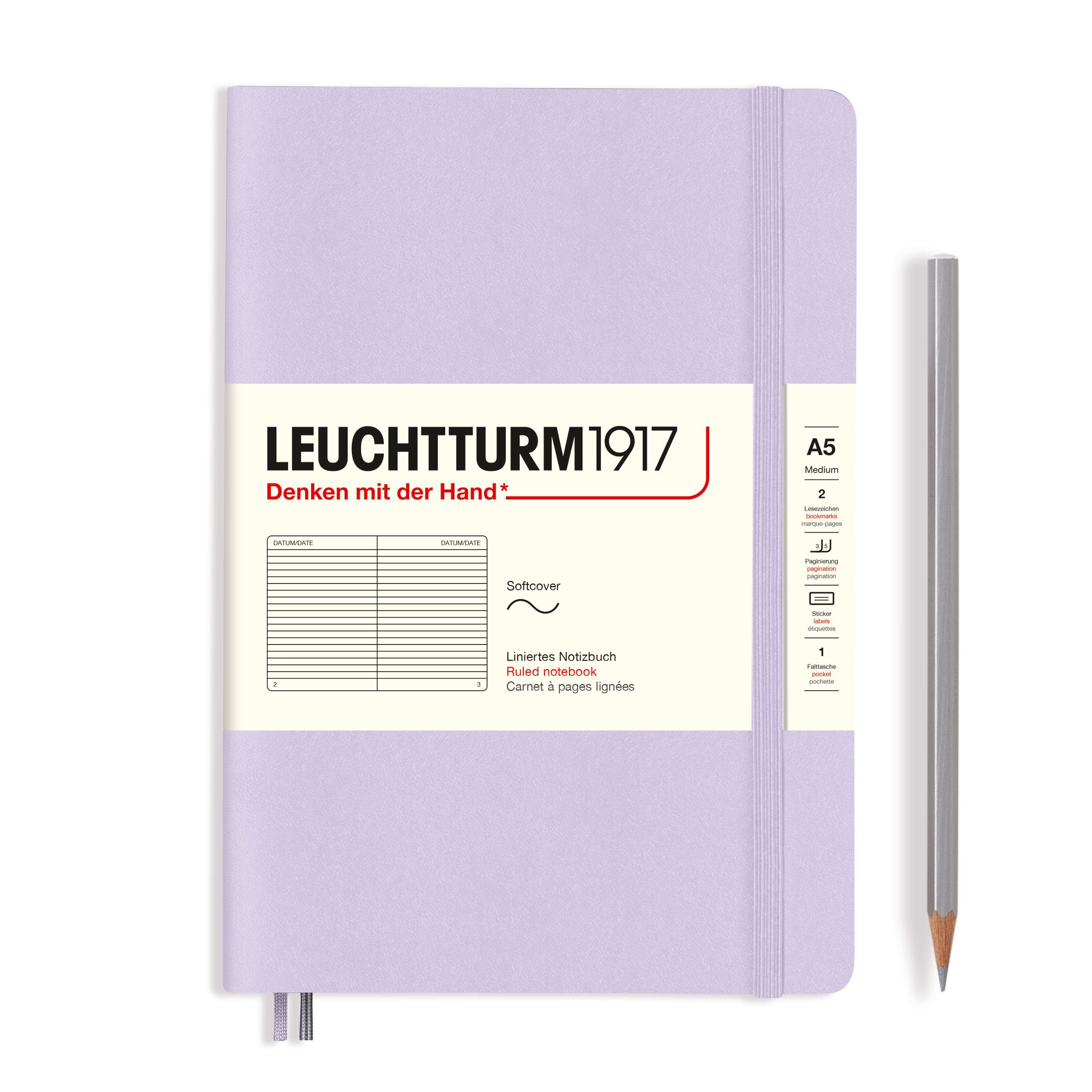 CAIET A5 DR COP. FLEXIBILA LILA LEUCHTTURM