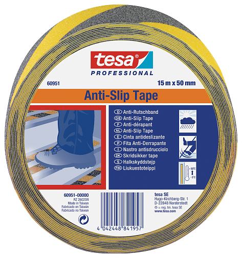 Hartie copiator BIC TESA, BANDA ADEZIVA ANTIALUNECARE GALBEN/NEGRU 15M 50MM TESA - vectordirect.ro