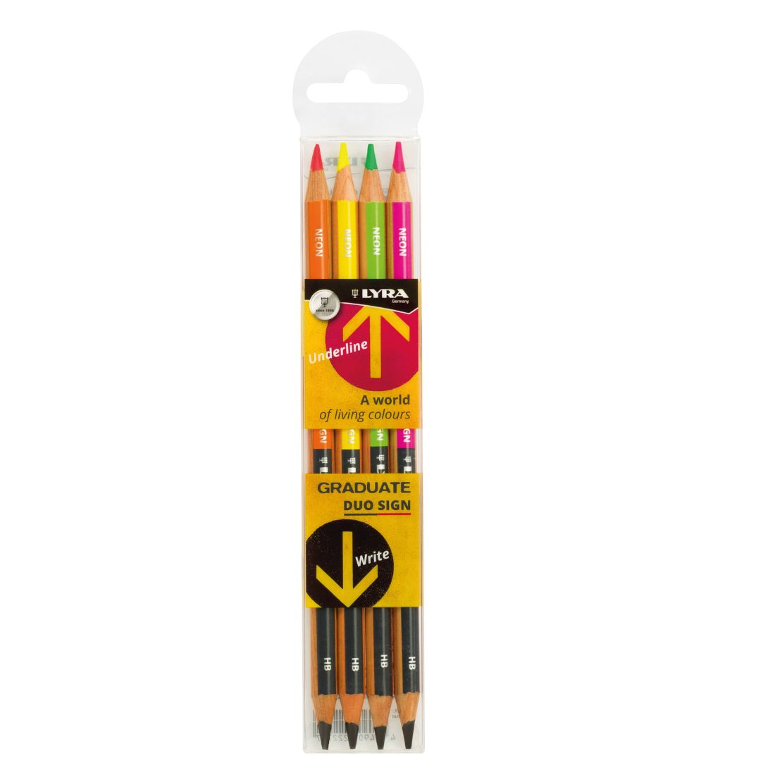 Lyra, Creioane colorate LYRA Graduate Duo Sign, 2 capete, 4 buc/blister - vectordirect.ro
