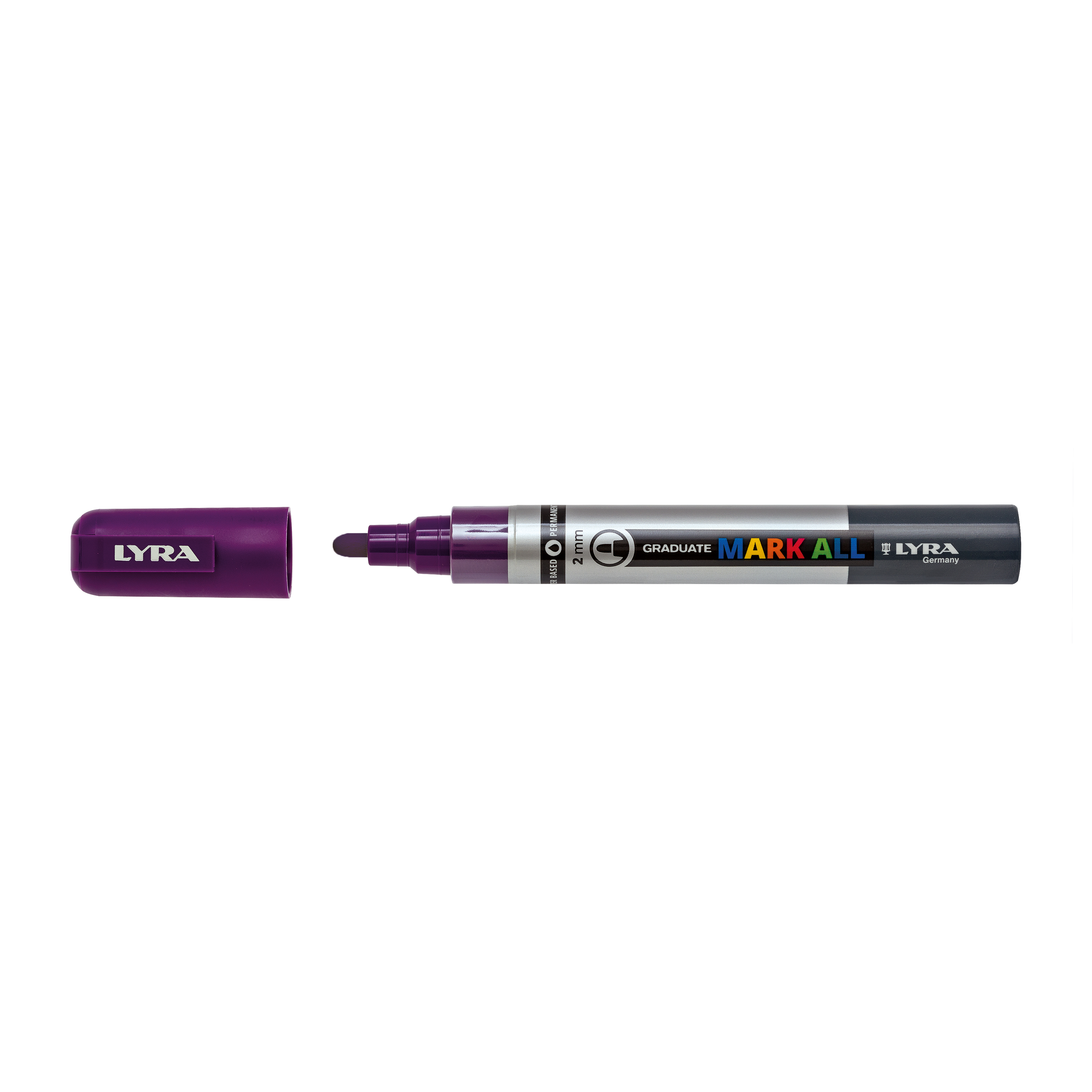 Lyra, Marker LYRA Graduate Mark All, pe baza de apa, varf 2mm, pentru orice suprafata - violet - vectordirect.ro
