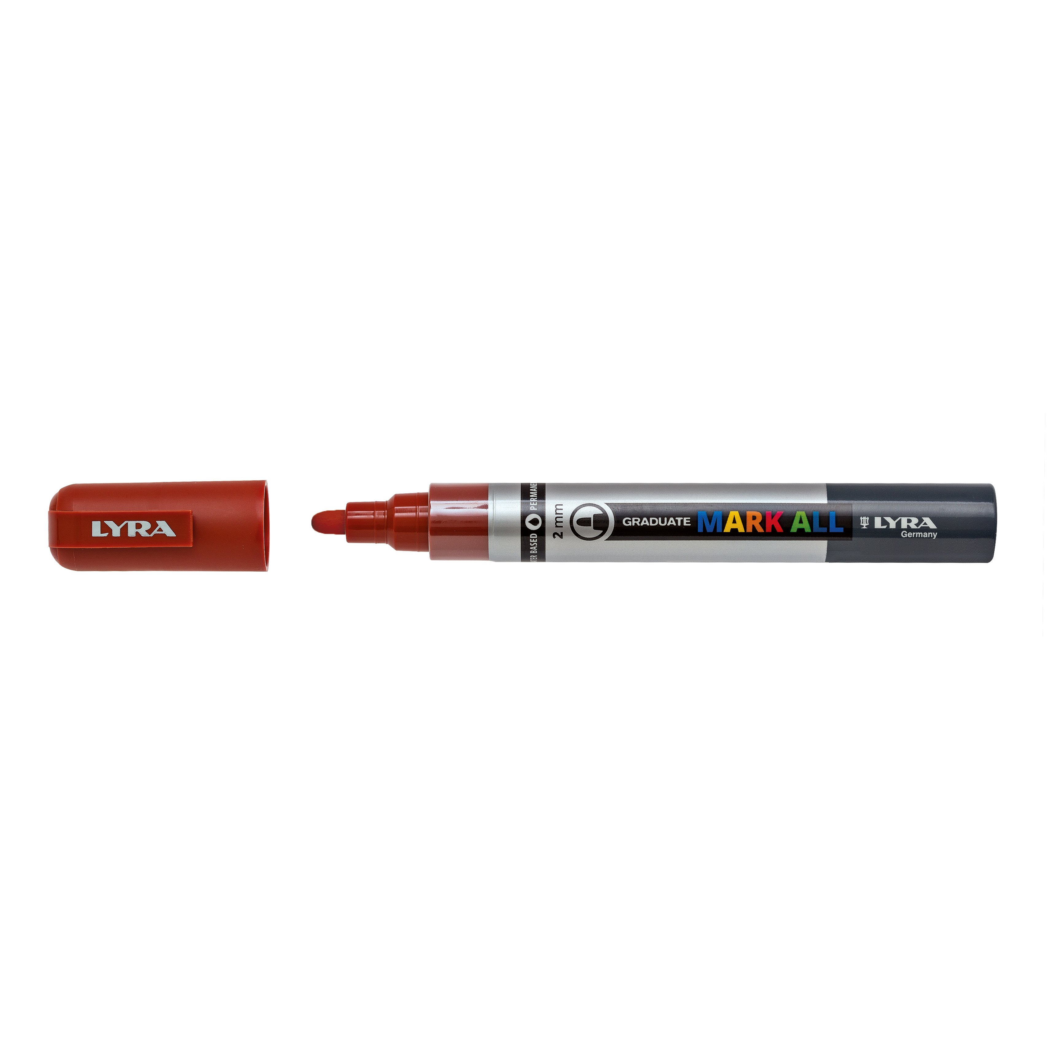 Lyra, Marker LYRA Graduate Mark All, pe baza de apa, varf 2mm, pentru orice suprafata - maro - vectordirect.ro
