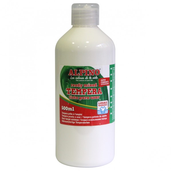 Toate produsele, Tempera lavabila, 500ml, Alpino - alba - vectordirect.ro
