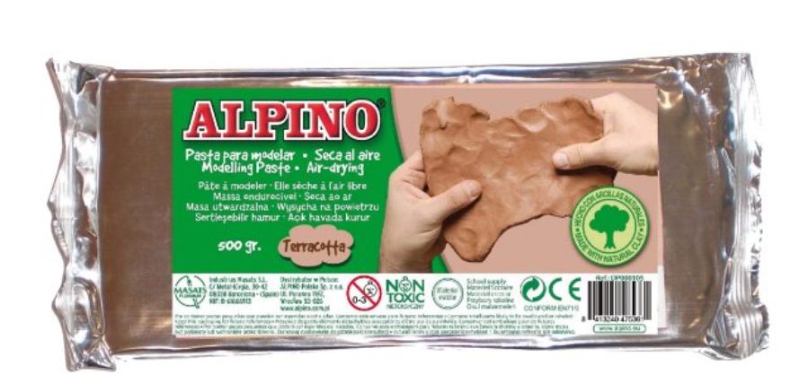 Instrumente & Truse geometrice, Pasta de modelat, 500 grame, ALPINO - terracota - vectordirect.ro