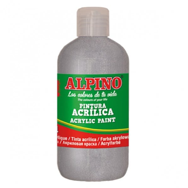 Toate produsele, Vopsea acrilica, rezistenta la apa, 250ml, ALPINO - argintiu metalizat - vectordirect.ro