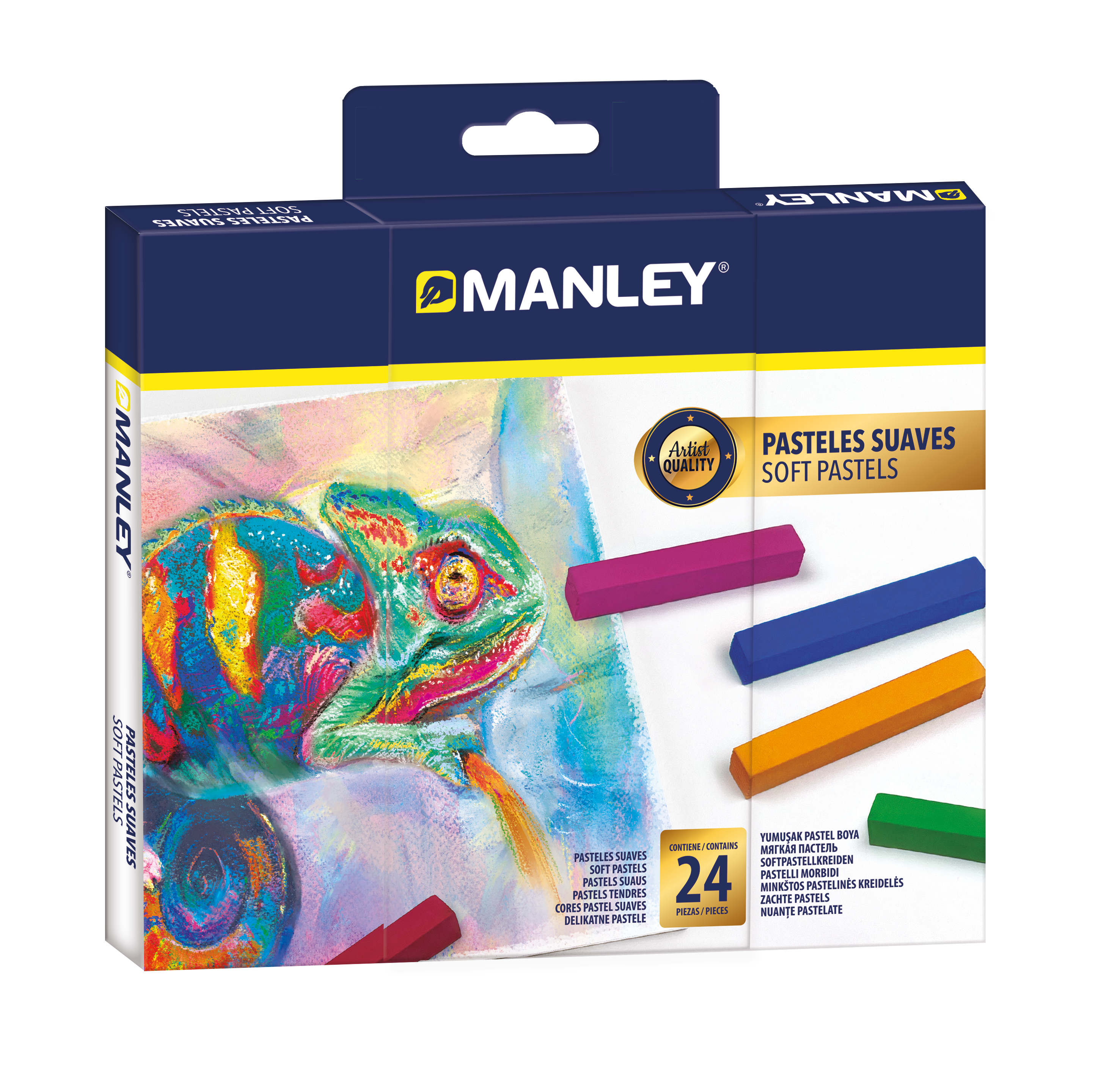 Manley, Set creta pastelata-Manley, culori variate-24 buc/cutie - vectordirect.ro