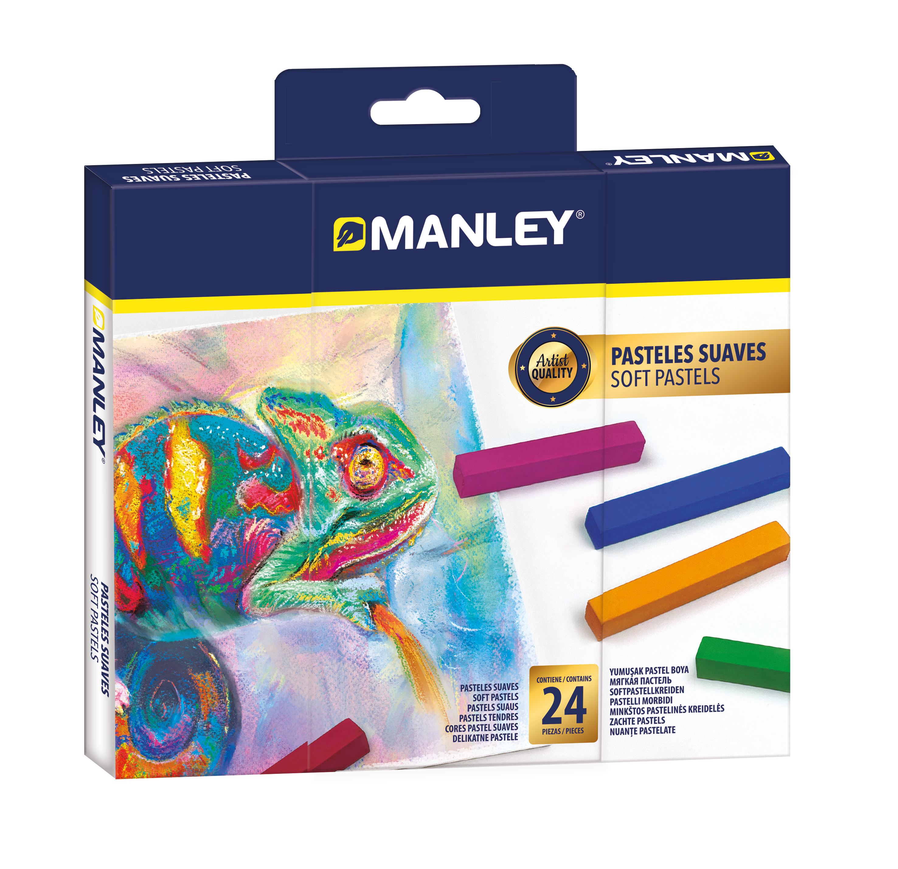 Manley, Set creta pastelata-Manley, culori variate-24 buc/cutie - vectordirect.ro