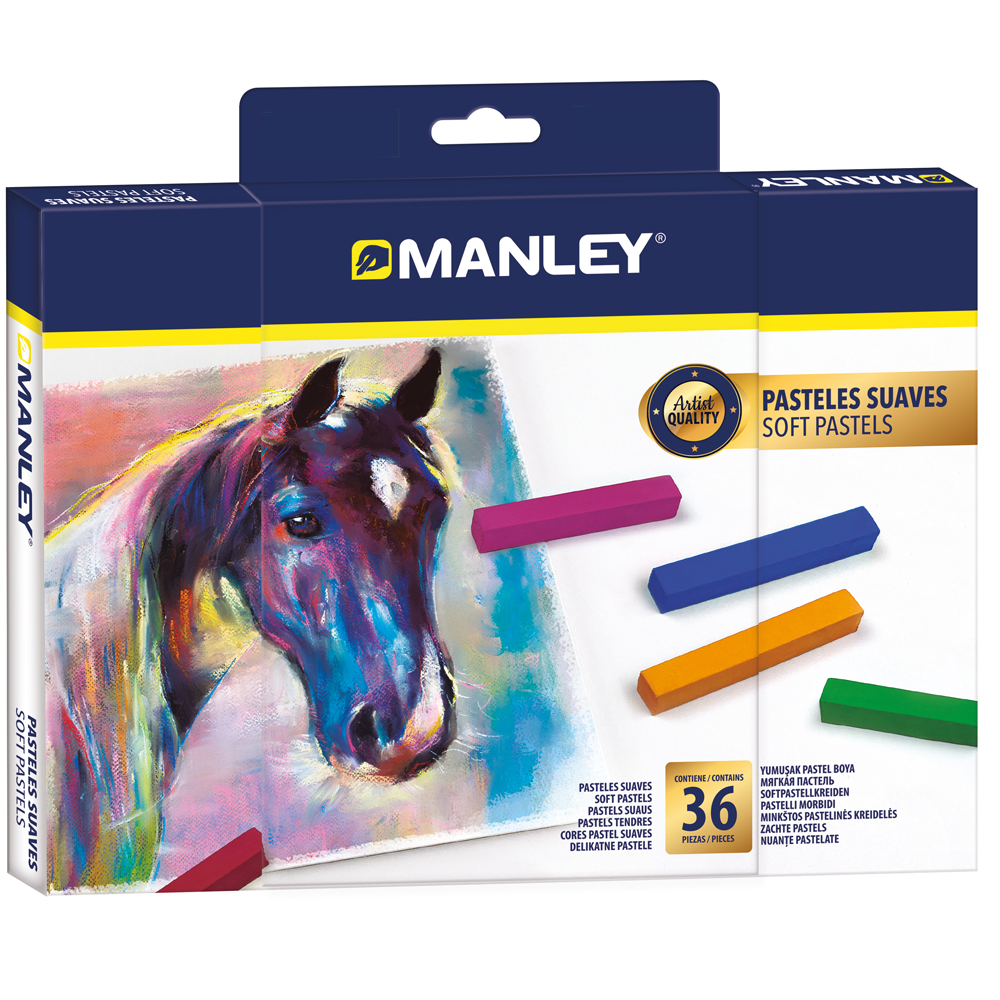 Manley, Set creta pastelata-Manley, culori variate-36 buc/cutie - vectordirect.ro