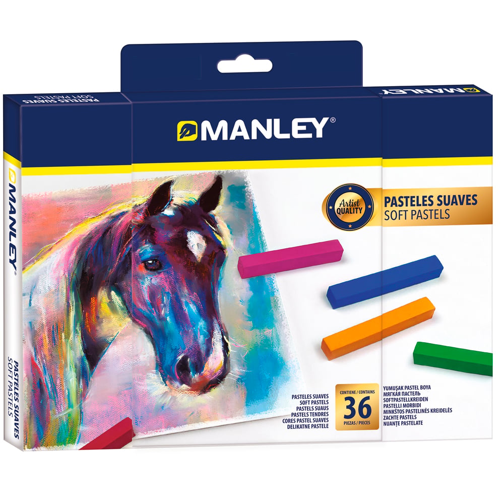 Manley, Set creta pastelata-Manley, culori variate-36 buc/cutie - vectordirect.ro