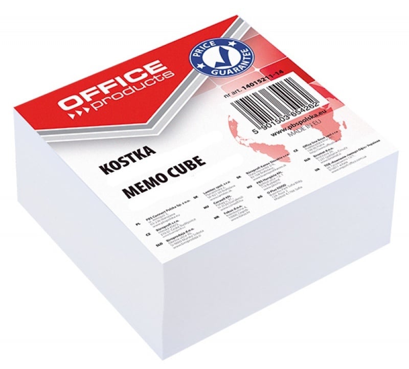 Toate produsele, Cub hartie 85x85x40mm, Office Products - hartie alba - vectordirect.ro