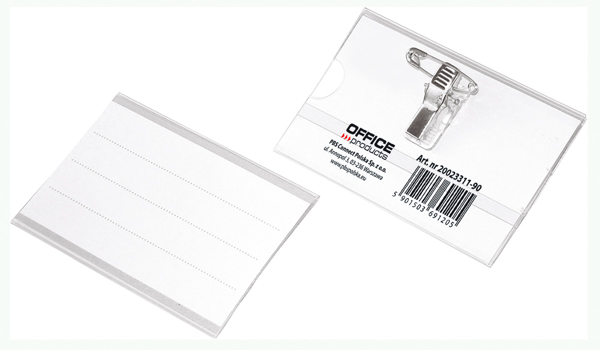 Ecuson cu ac si clip, 57 x 90 mm, Office Products
