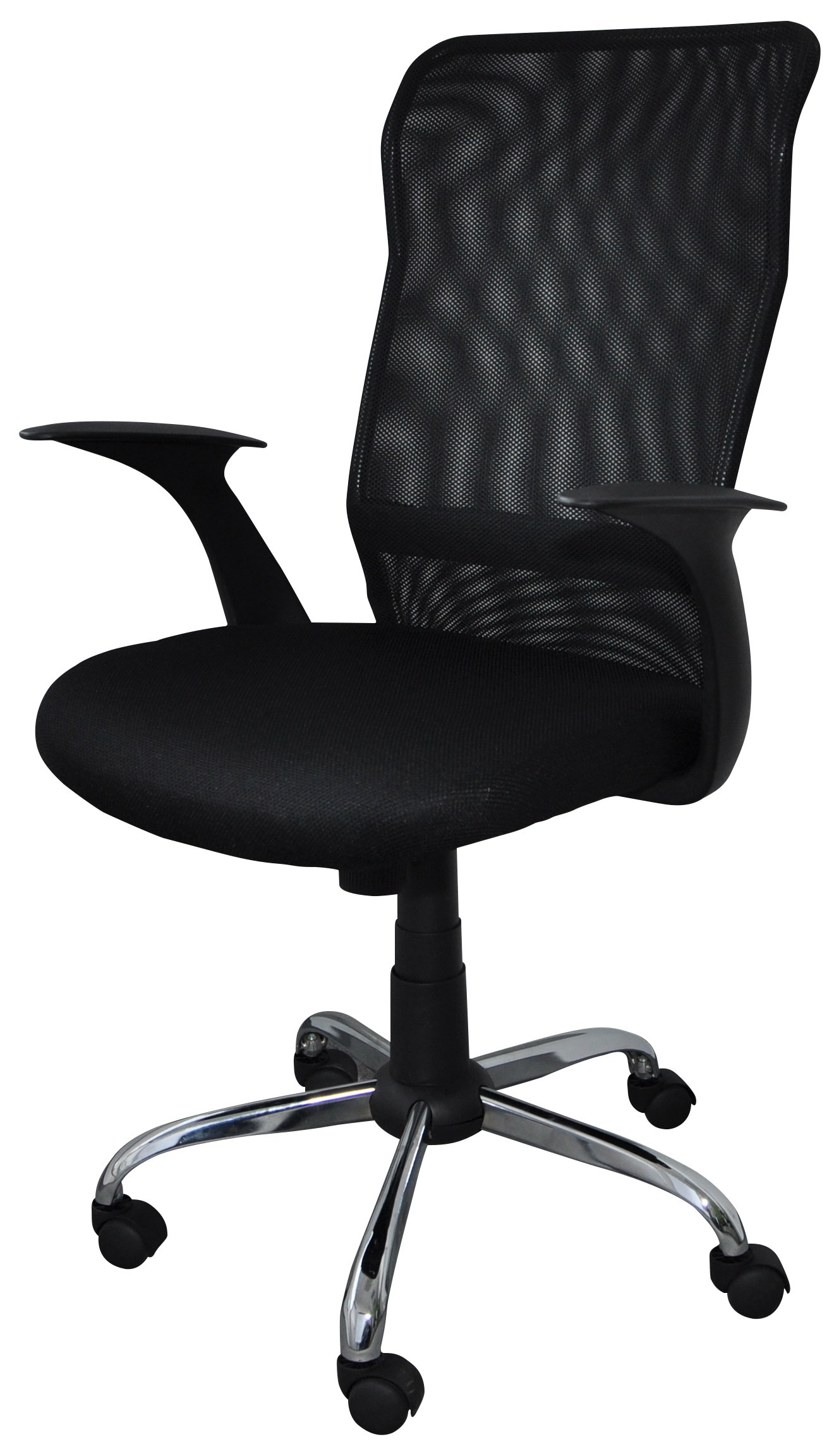 Cuiere, Scaun de birou, brate plastic, rotile, mesh textil, Office Products Rhodos - negru - vectordirect.ro