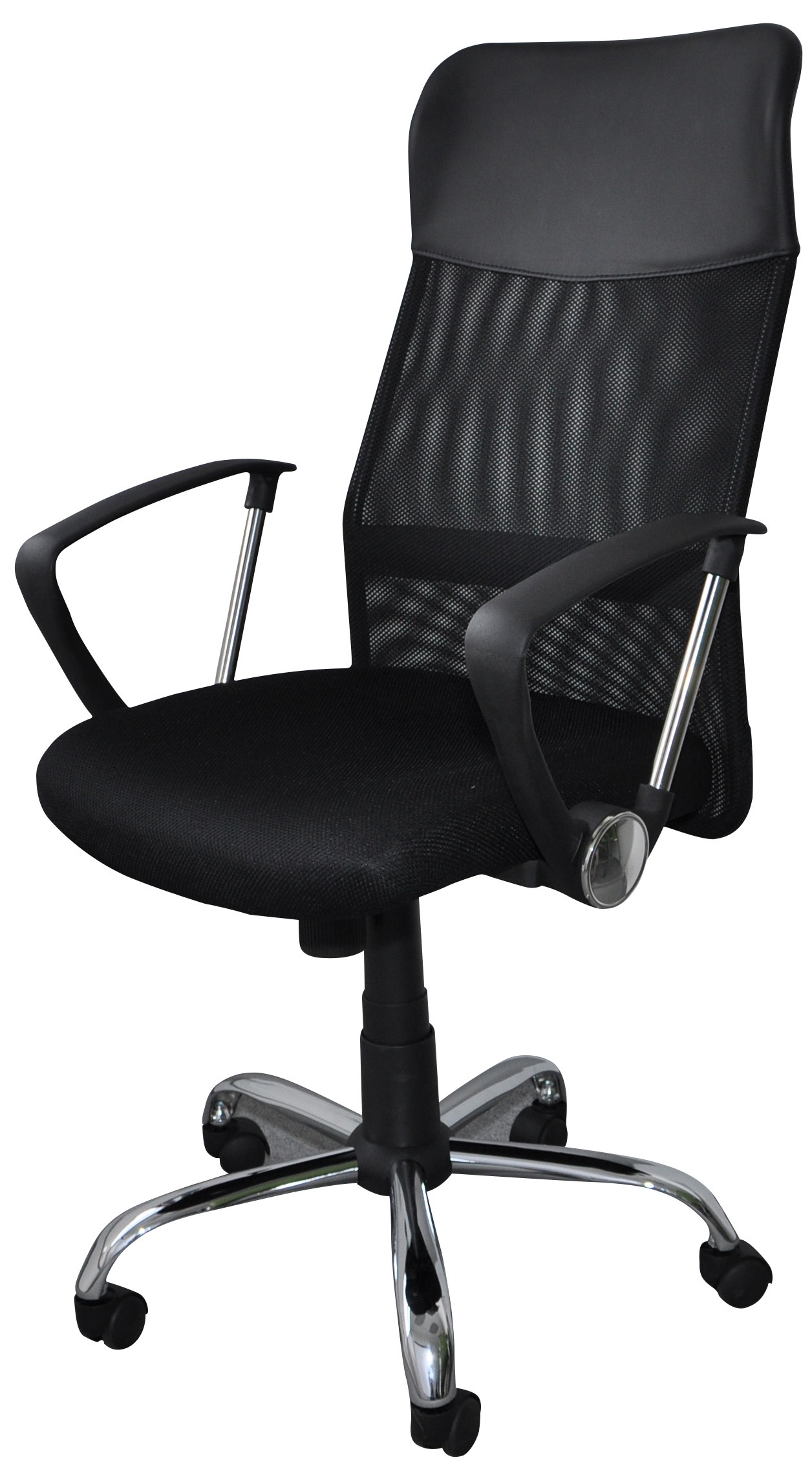 Cuiere, Scaun de birou, brate metalice, rotile, mesh textil/piele ecologica, Office Products Corfu - negru - vectordirect.ro