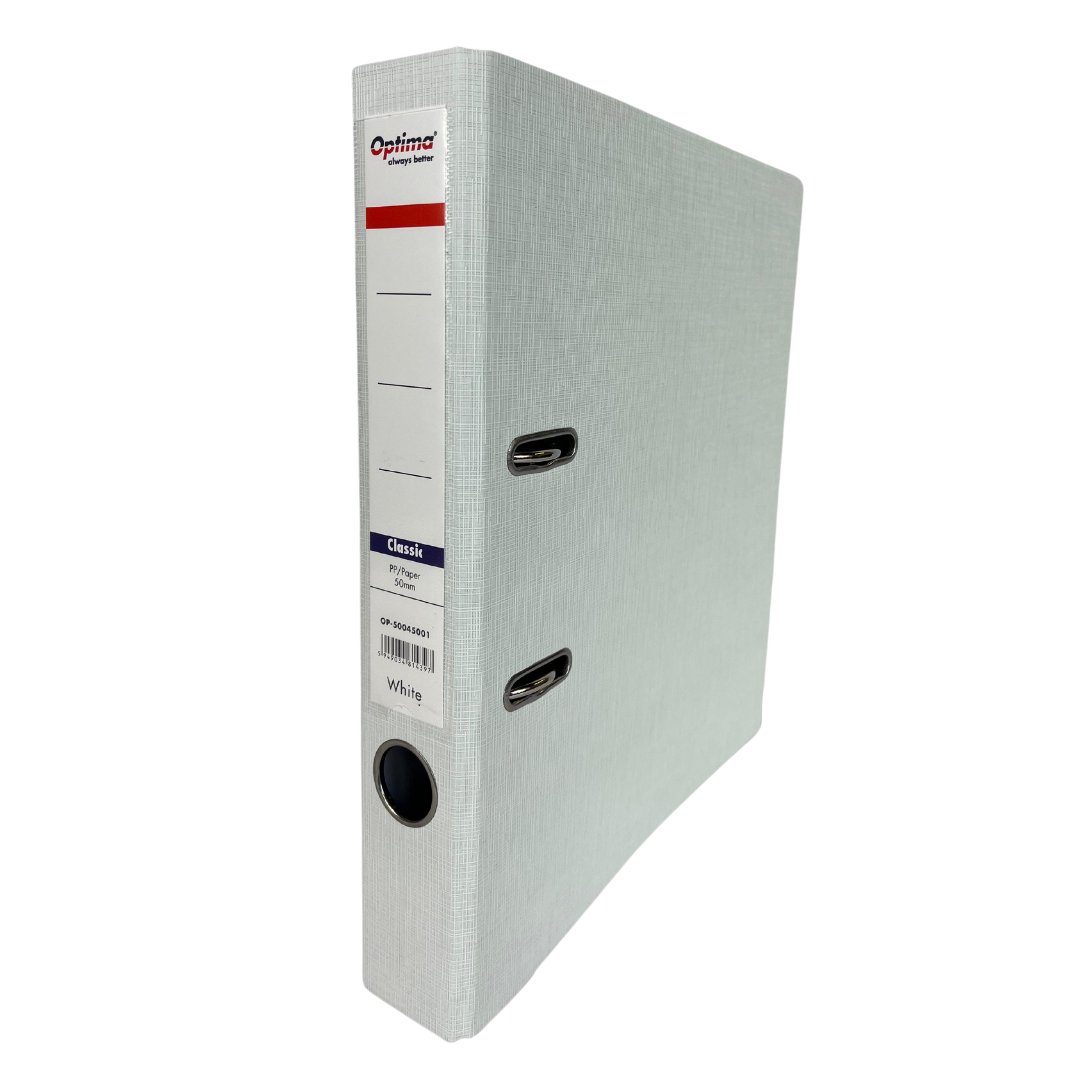 Promotii, Biblioraft plastifiat 5 cm Optima Classic A4- alb - vectordirect.ro