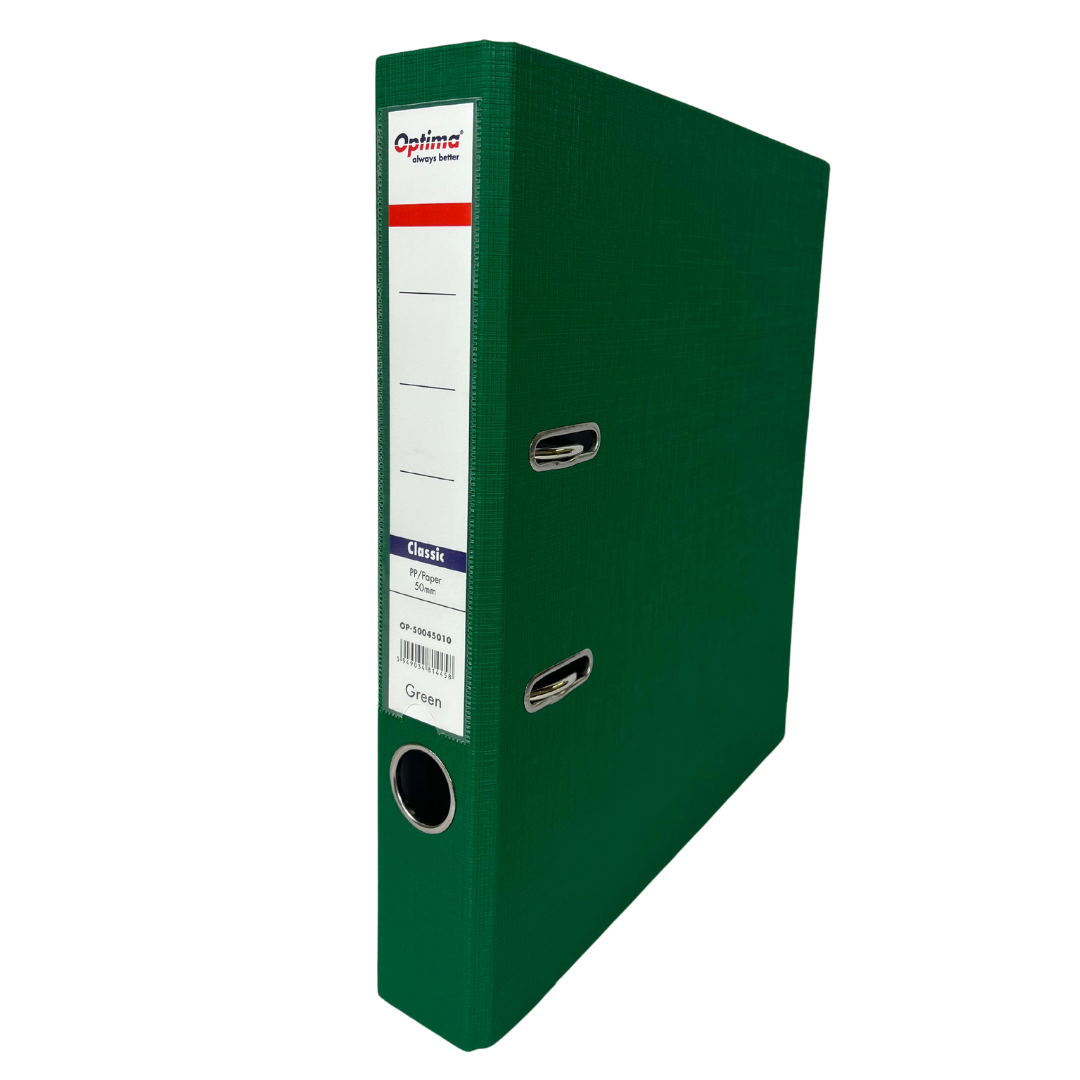 Biblioraft plastifiat 5 cm Optima Classic A4 - verde