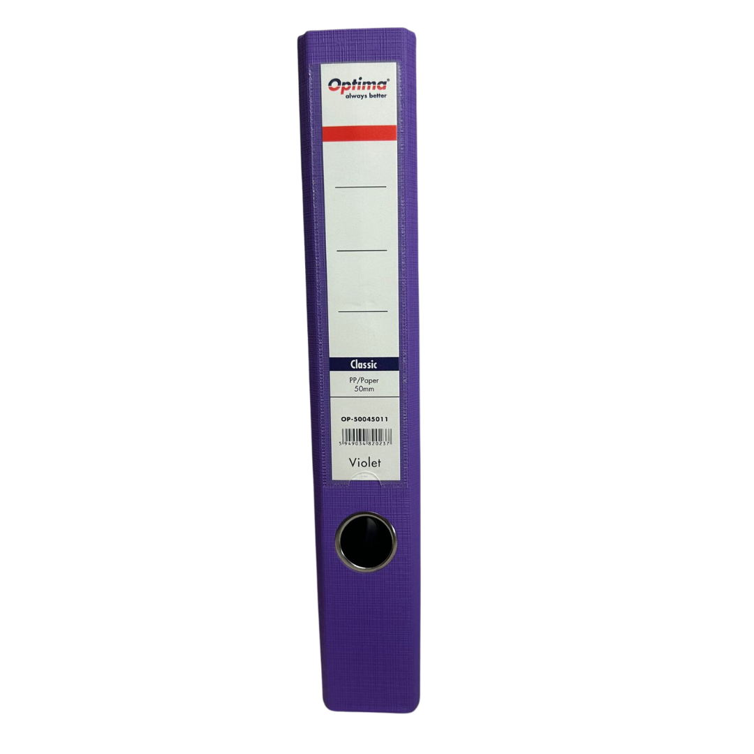 Toate produsele, Biblioraft plastifiat 5 cm Optima Classic A4 - violet - vectordirect.ro