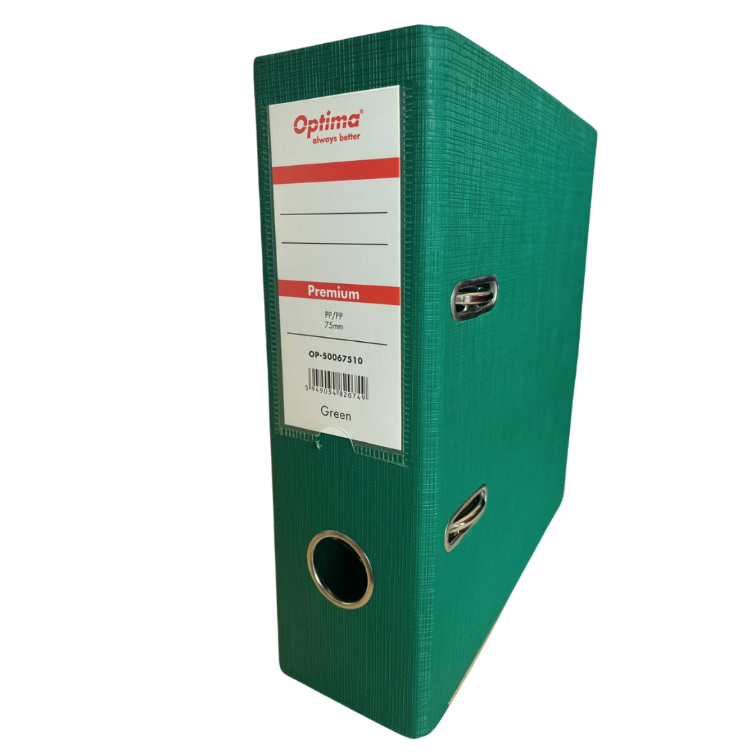 Biblioraft plastifiat interior-exterior 7,5 cm Optima Premium A5 - verde