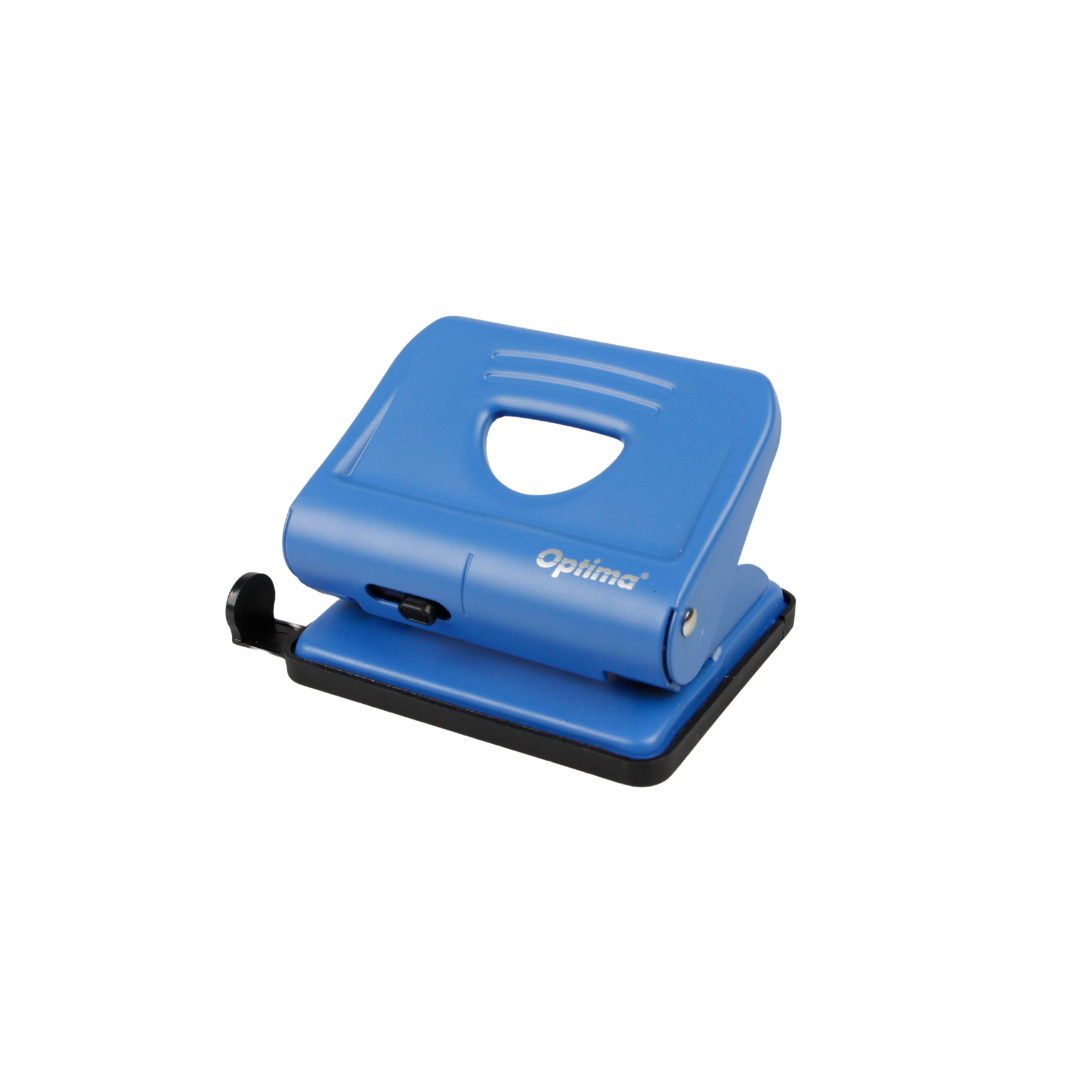 Tavite pentru documente Optima, Perforator metalic,  20 coli, Optima Premium MP20 - albastru - vectordirect.ro