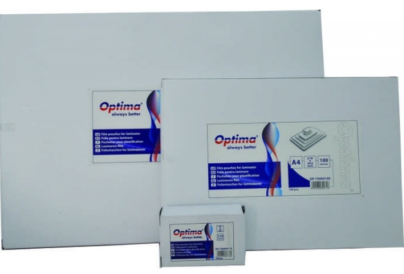 Echipamente birou Leitz Optima Opus, Folie pentru laminare, A6 (111 x 154 mm), 100 microni 100buc/top Optima - vectordirect.ro