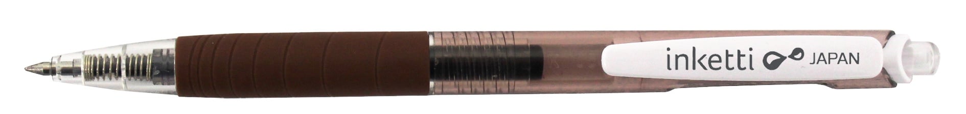 Toate produsele, Pix cu gel PENAC Inketti, rubber grip, 0.5mm, corp maro transparent - scriere maro - vectordirect.ro