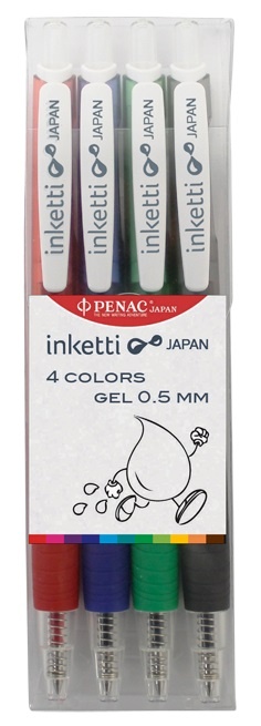 Penac, Set  4 pixuri cu gel PENAC Inketti - culori asortate - vectordirect.ro