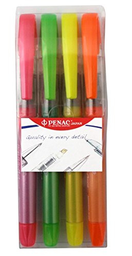 Stilouri, Textmarker cu cerneala PENAC Liqliner, varf 1-4 mm, 4culori/set - (O, G, V, R) - vectordirect.ro