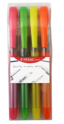 Pixuri BIC, Textmarker cu cerneala PENAC Liqliner, varf 1-4 mm, 4culori/set - (O, G, V, R) - vectordirect.ro