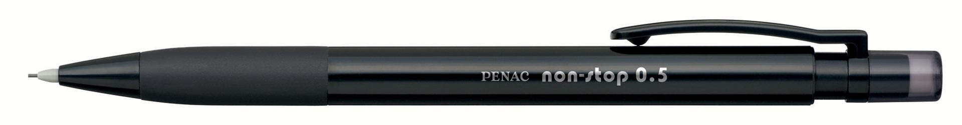 Toate produsele, Creion mecanic PENAC Non-Stop, rubber grip, 0.5mm, varf plastic - corp negru - vectordirect.ro