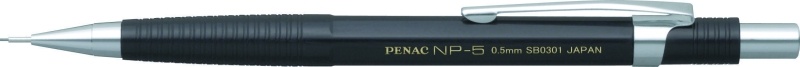Penac, Creion mecanic profesional PENAC NP-5, 0.5mm, con metalic cu varf cilindric fix - corp negru - vectordirect.ro