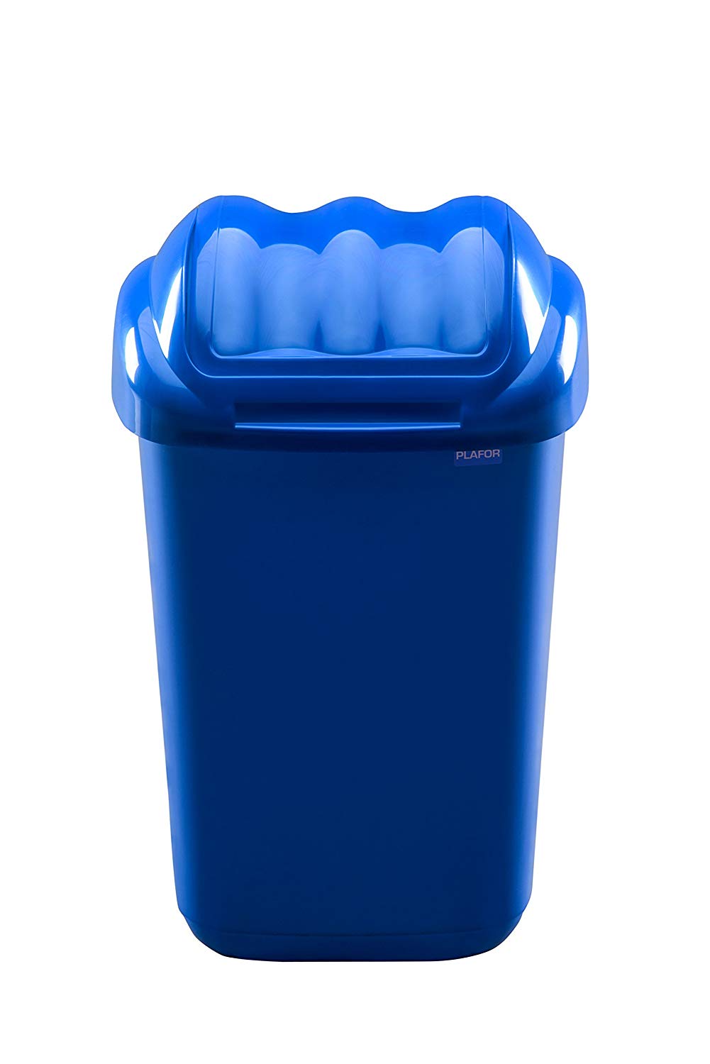 Plafor, Cos plastic cu capac batant, pentru reciclare selectiva, capacitate 50l, PLAFOR Fala - albastru - vectordirect.ro