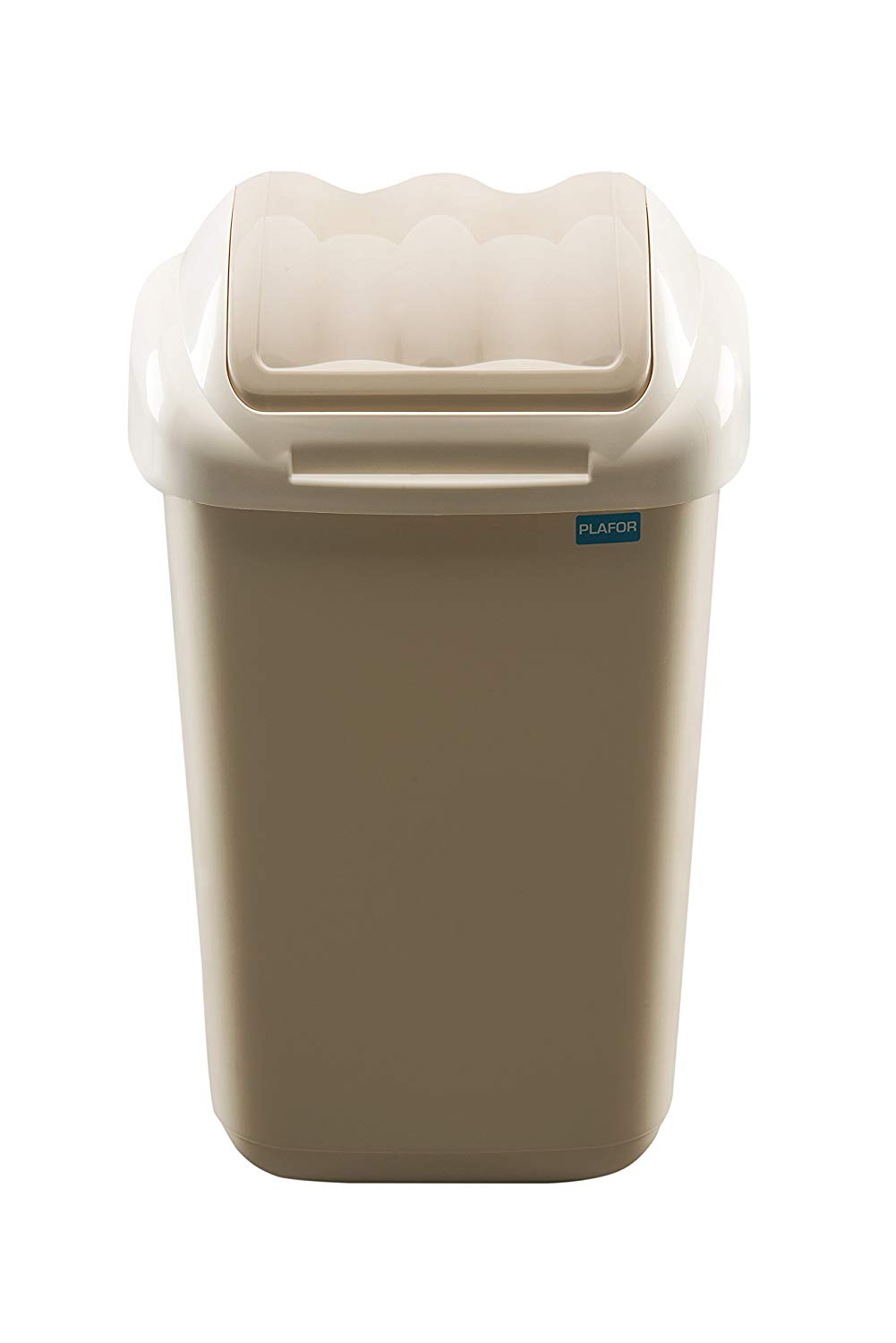 Toate produsele, Cos plastic cu capac batant, pentru reciclare selectiva, capacitate 50l, PLAFOR Fala - cappuccino - vectordirect.ro