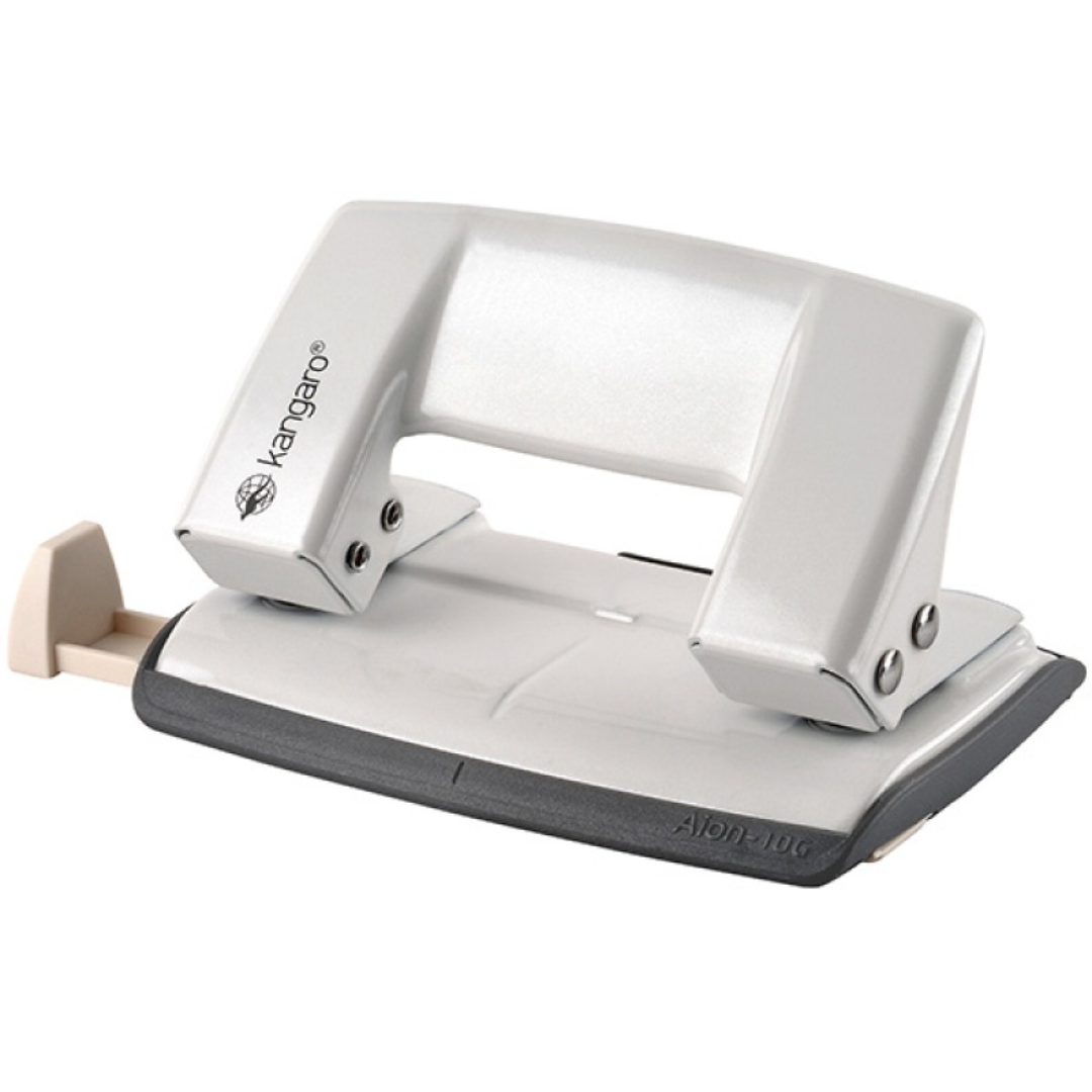 Perforatoare, Perforator metalic 10 coli, KANGARO Aion 10G/S - alb metalizat - vectordirect.ro