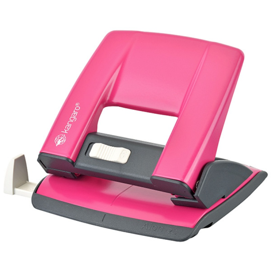 Perforatoare, Perforator metalic 20 coli, KANGARO Aion 20G/S - roz metalizat - vectordirect.ro