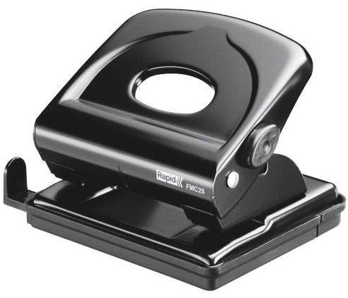 Rapid, Perforator metalic Rapid FMC25, 25 de coli, cutie, negru - vectordirect.ro