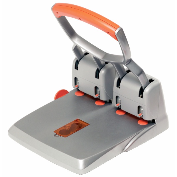 Perforator de mare capacitate Rapid Supreme HDC 150, 4 perforatii, 150 coli, metalic, cutie, arginti