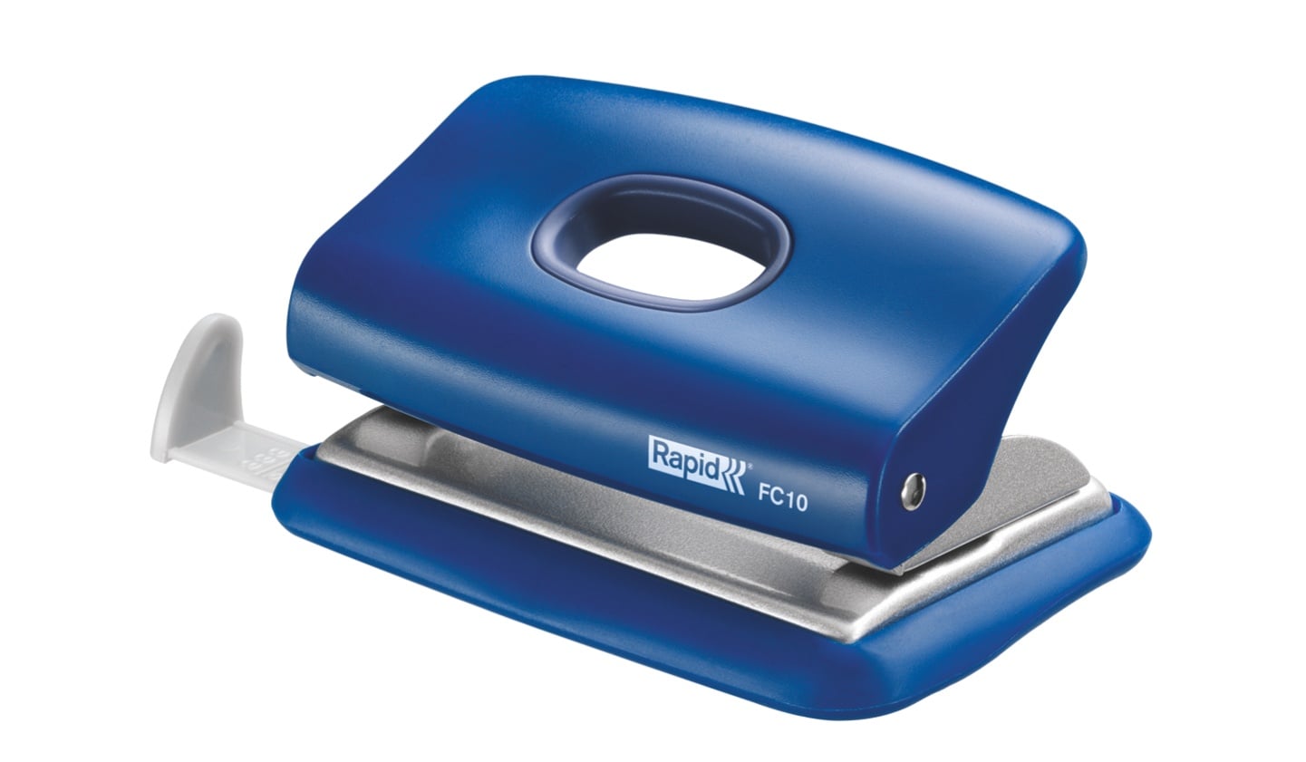 Perforatoare, Perforator plastic Rapid FC10, 10 coli, cutie, albastru - vectordirect.ro