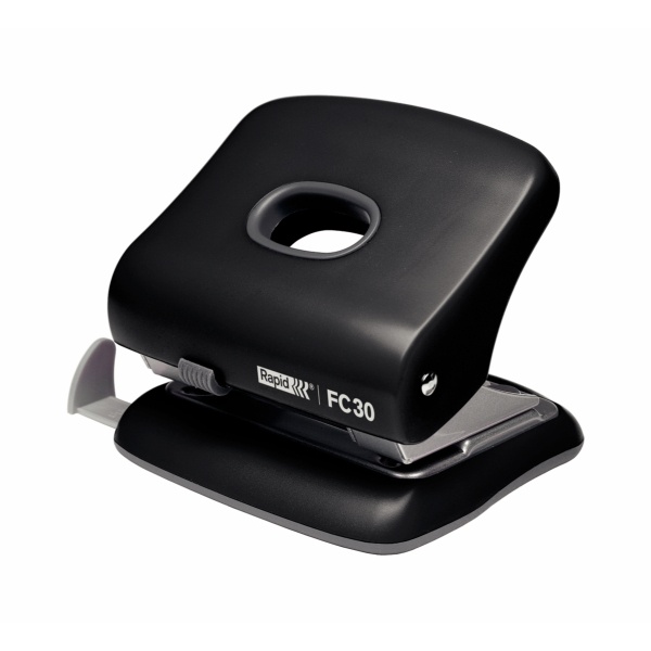 Perforator plastic Rapid FC30, 30 de coli, cutie, negru