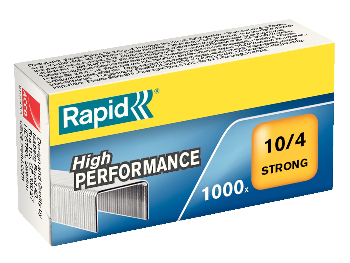 Caiete mecanice Rapid, Capse Rapid Strong, 10/4, 2-10 coli, 1000 buc/cutie - vectordirect.ro
