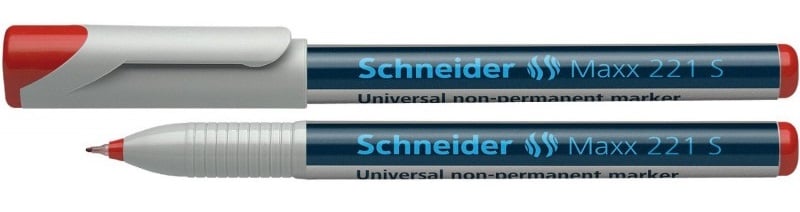Pixuri BIC, Universal non-permanent marker SCHNEIDER Maxx 221 S, varf 0.4mm - rosu - vectordirect.ro