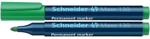 Stilouri, Permanent marker SCHNEIDER Maxx 130, varf rotund 1-3mm - verde - vectordirect.ro