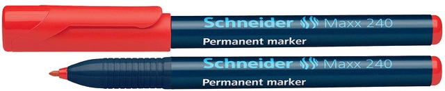 Toate produsele, Permanent marker SCHNEIDER Maxx 240, varf rotund 1-2mm - rosu - vectordirect.ro
