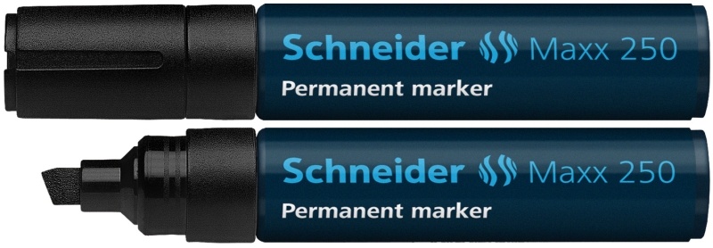 Toate produsele, Permanent marker SCHNEIDER Maxx 250, varf tesit 2+7mm - negru - vectordirect.ro