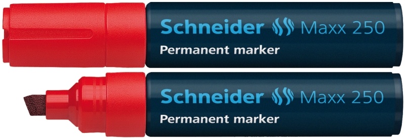 Stilouri, Permanent marker SCHNEIDER Maxx 250, varf tesit 2+7mm - rosu - vectordirect.ro