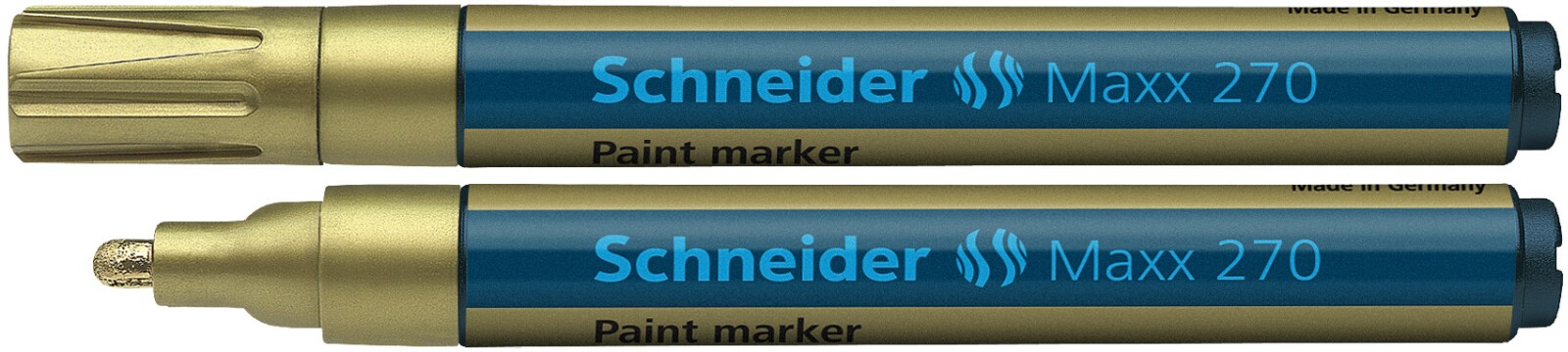 Toate produsele, Marker cu vopsea SCHNEIDER Maxx 270, varf rotund 1-3mm - auriu - vectordirect.ro