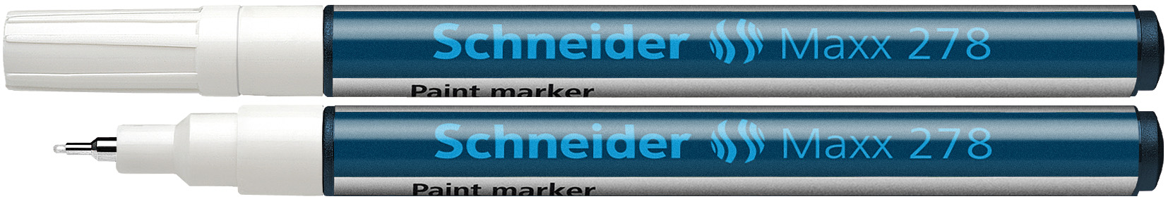Toate produsele, Marker cu vopsea SCHNEIDER Maxx 278, varf rotund 0.8mm - alb - vectordirect.ro
