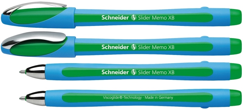 Pix SCHNEIDER Slider Memo XB, rubber grip, accesorii metalice - scriere verde