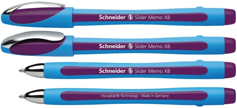 Pix SCHNEIDER Slider Memo XB, rubber grip, accesorii metalice - scriere violet